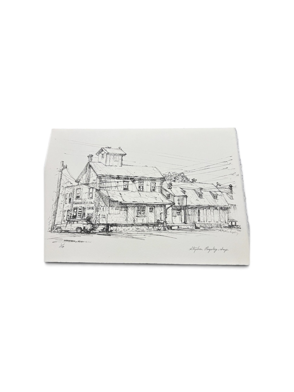 Stephen Pugsley Original Print Warren Michigan 1981 Signed 1/14 Detroit Art